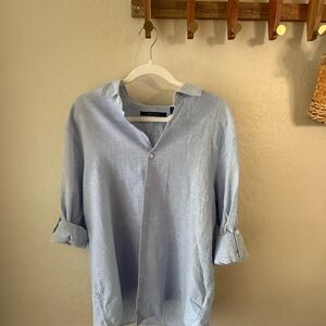 Perry Ellis Sky Blue Casual Button Down Shirt